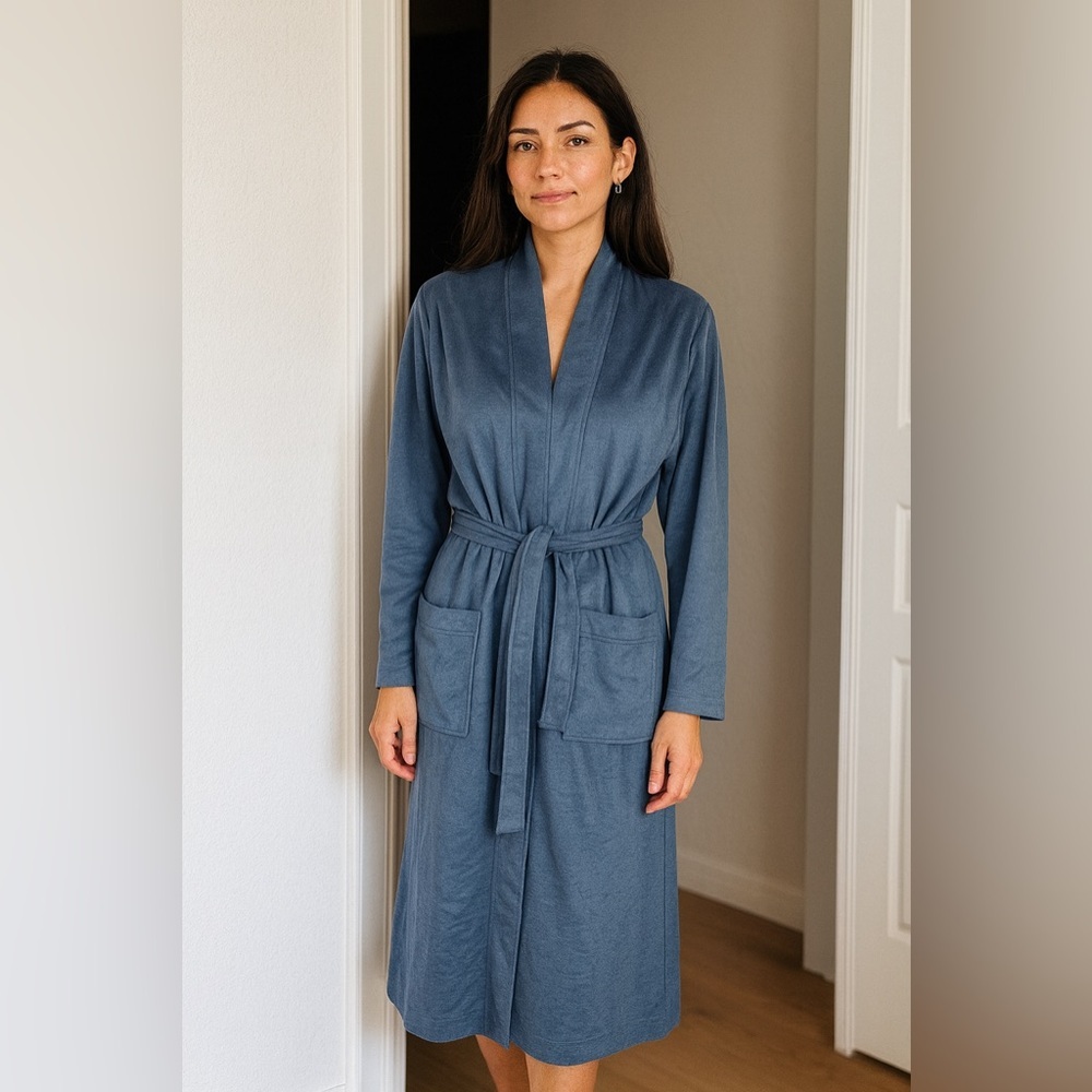 Vtg 60s Lillian Russell Gray Dressing Gown House Robe